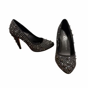 Rock & Republic Black Studded Women's Heels 6.5